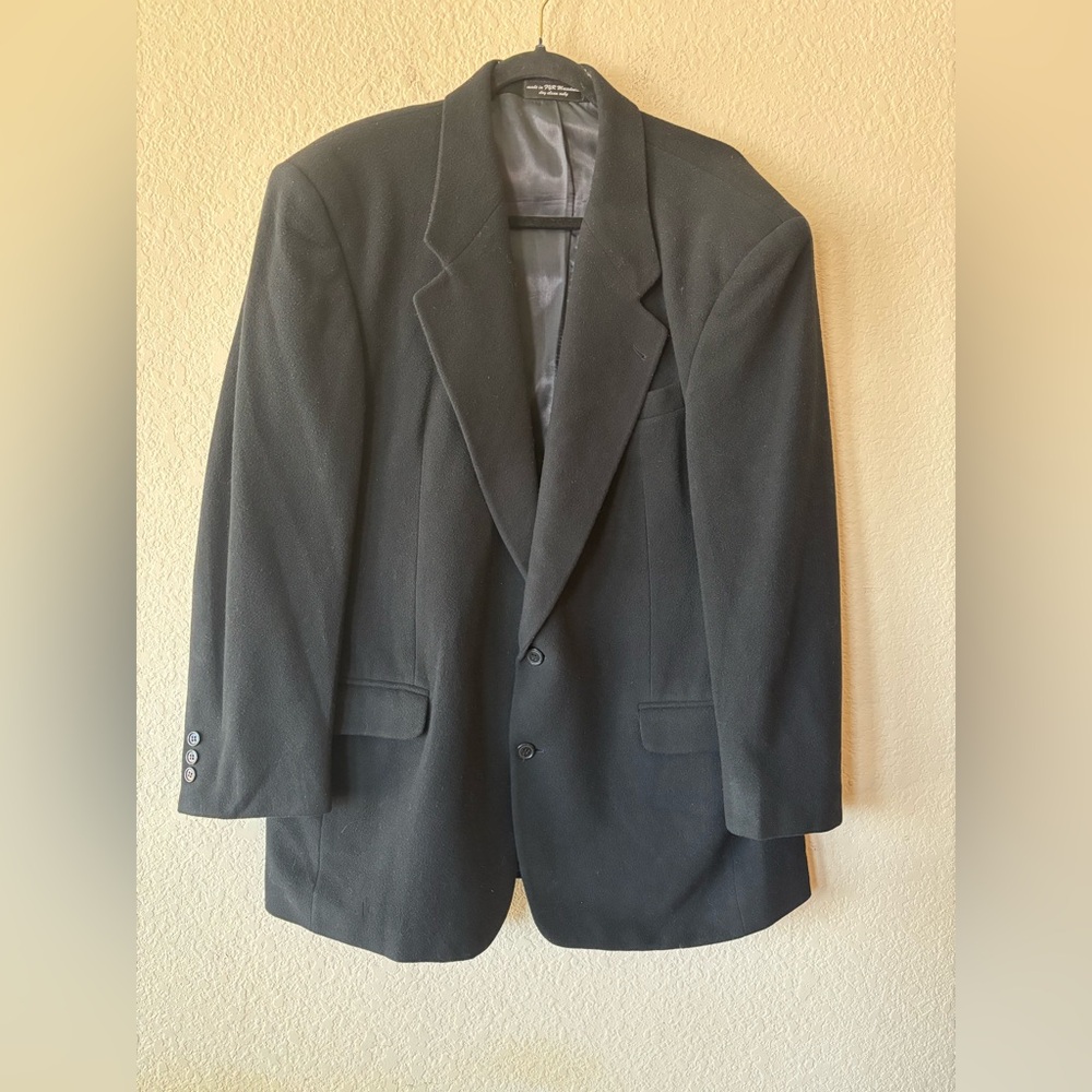 Gianfranco Ruffini ITALY Cashmere Blend Menβs Sz 44L Black Sports Coatβ Blazer